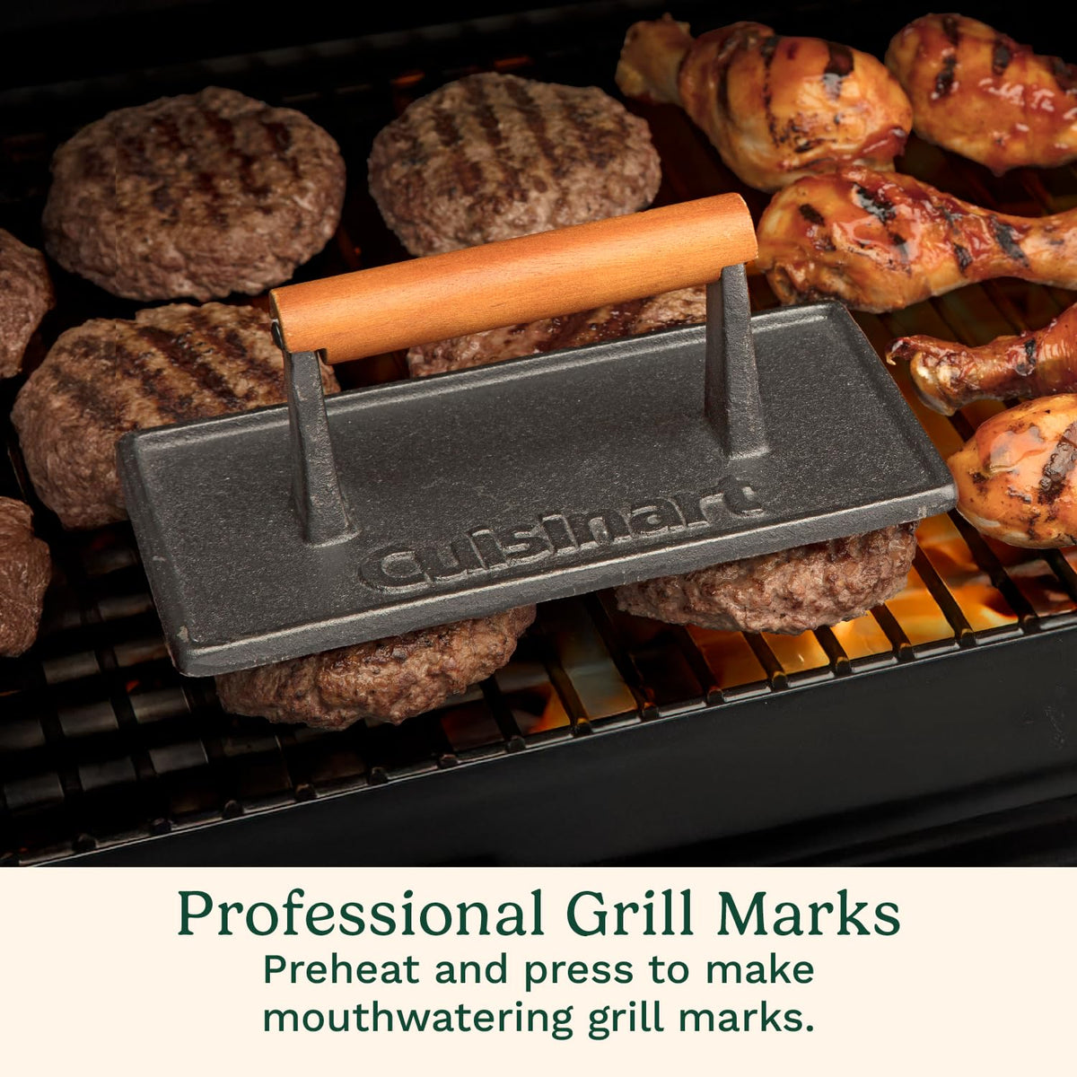 Cuisinart press on panini for even, golden grill marks.