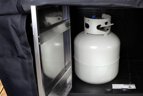 Cuisinart CGC-60B fuel-tank access flap enables easy refueling.