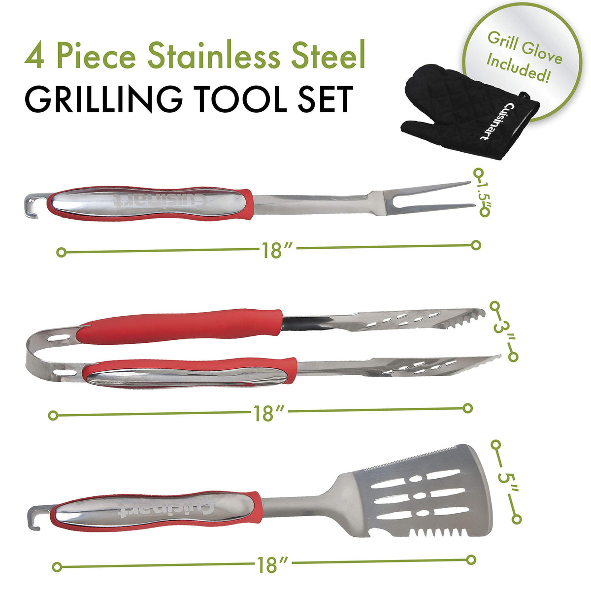Cuisinart CGS-134 fork showcasing sturdy stainless construction