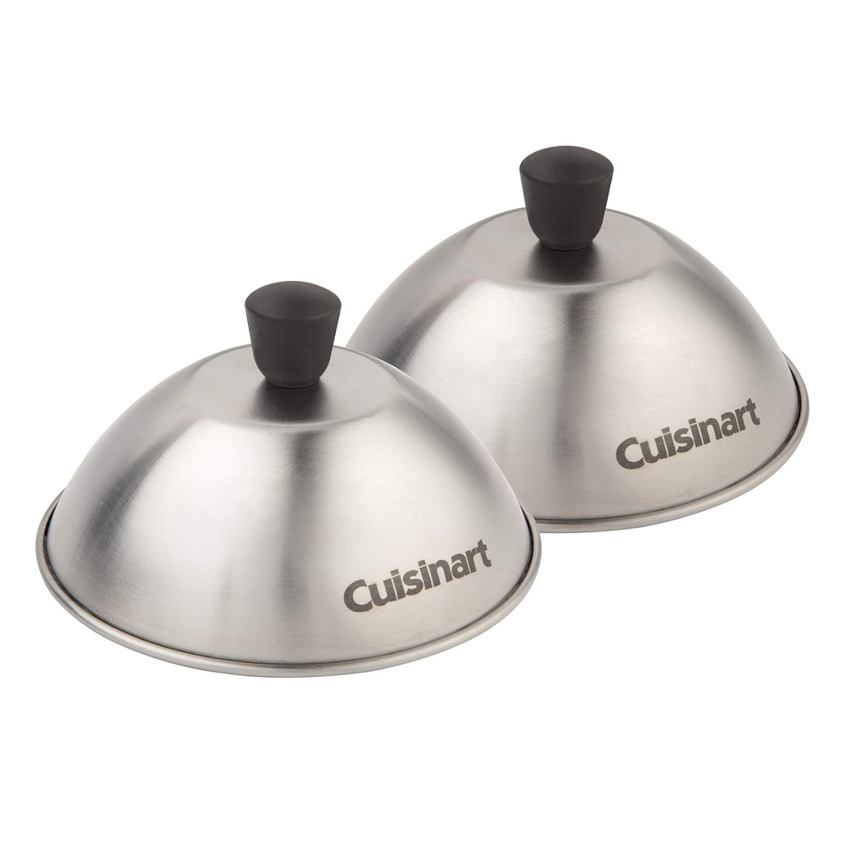Cuisinart CMD-388 melting dome over a burger speeds cheese melt