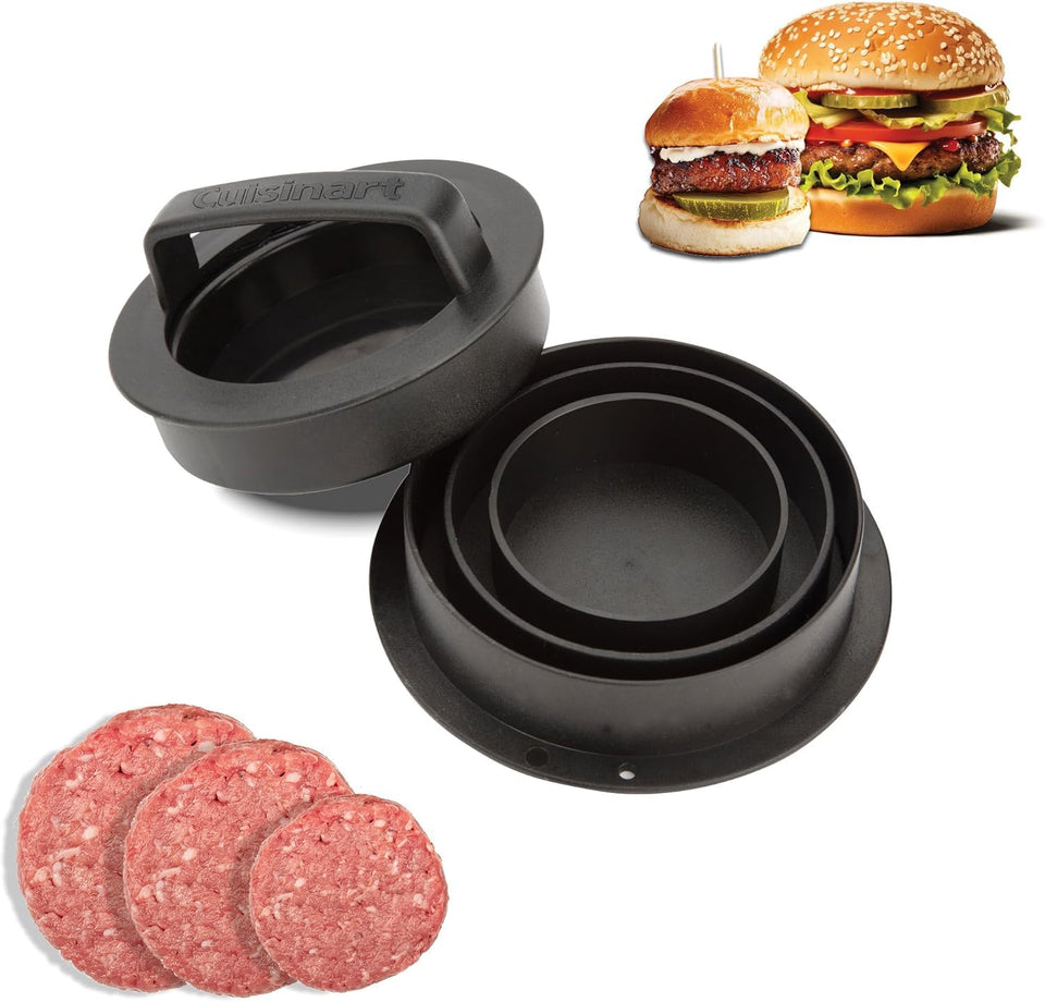 Cuisinart CSBP-200 stuffed burger press top view shows versatile 4-in-1 design for burgers