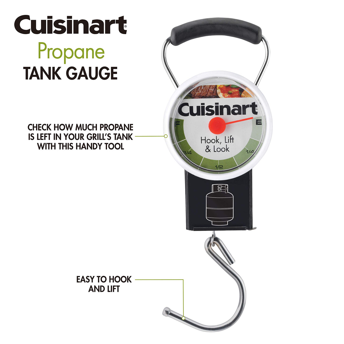 Cuisinart CTG-120 rubberized handle for secure grip while using the gauge