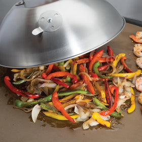Cuisinart 12.25-inch dome enables even heat distribution on outdoor setups.