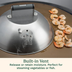 Cuisinart vented dome controls steam for tender vegetables and proteins.
