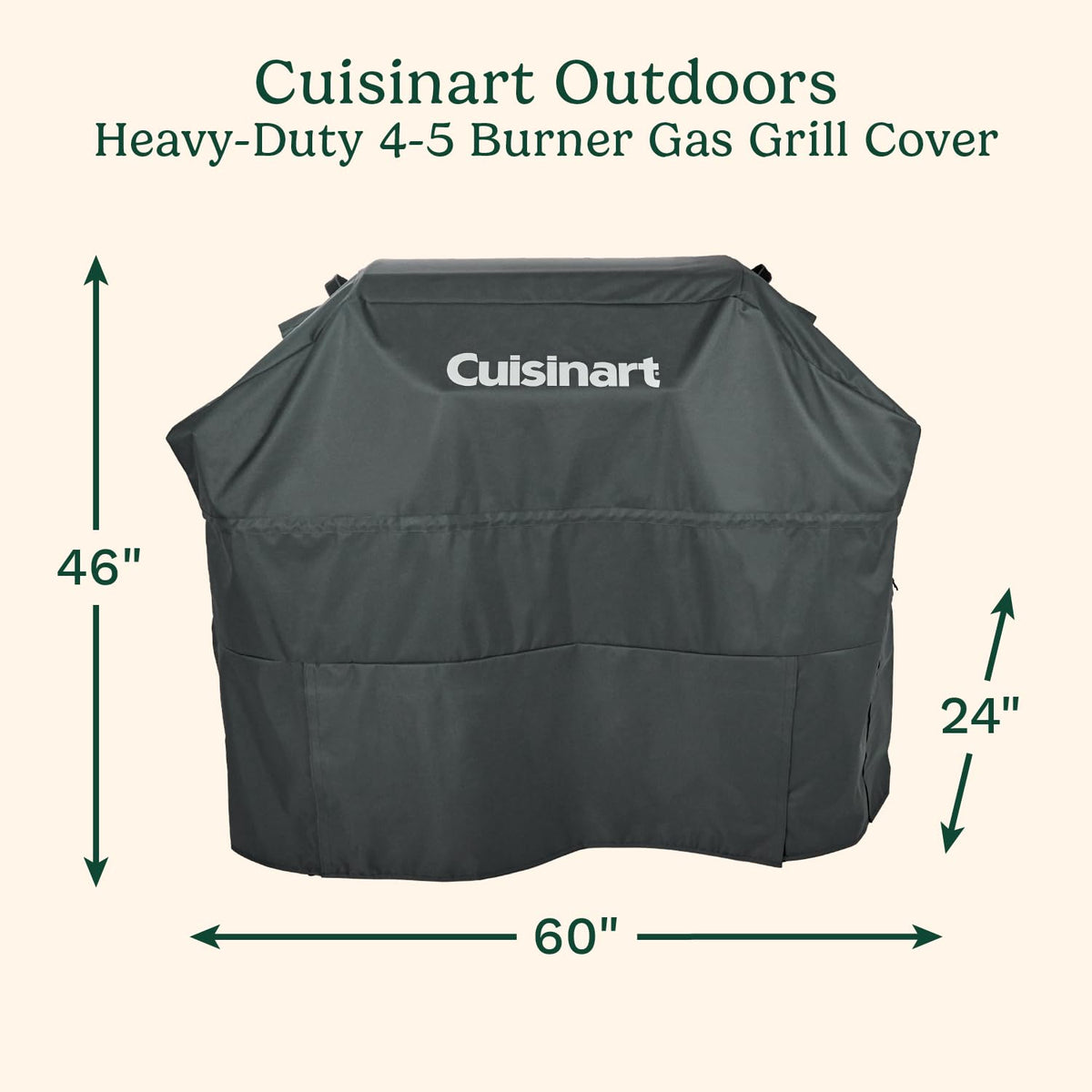 Front flap on the Cuisinart grill cover allows quick access to the propane tank.