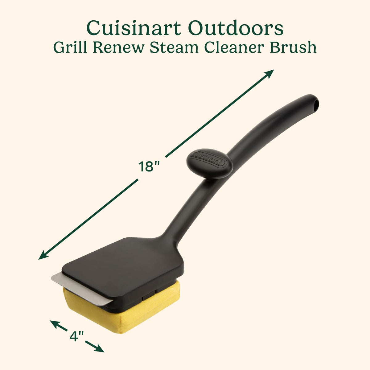 Cuisinart Grill Renew silicone head installed for safe, bristle-free cleaning.