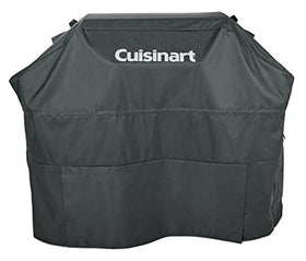 Cuisinart heavy-duty grill cover on a 4-5 burner grill provides UV protection and rain resistance.