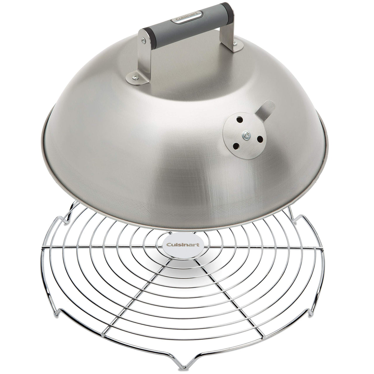Cuisinart melting dome 12.25-inch enables even cheese melting on burgers and quesadillas.