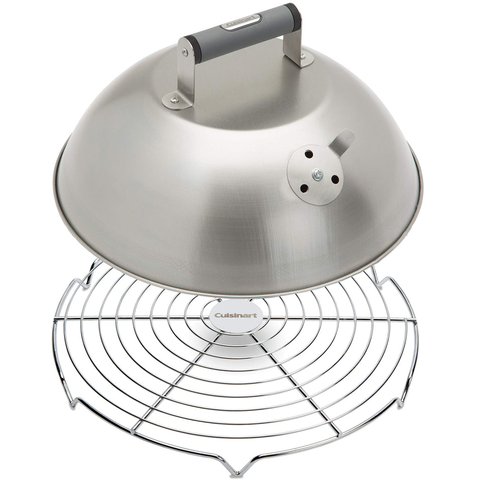 Cuisinart melting dome 12.25-inch enables even cheese melting on burgers and quesadillas.