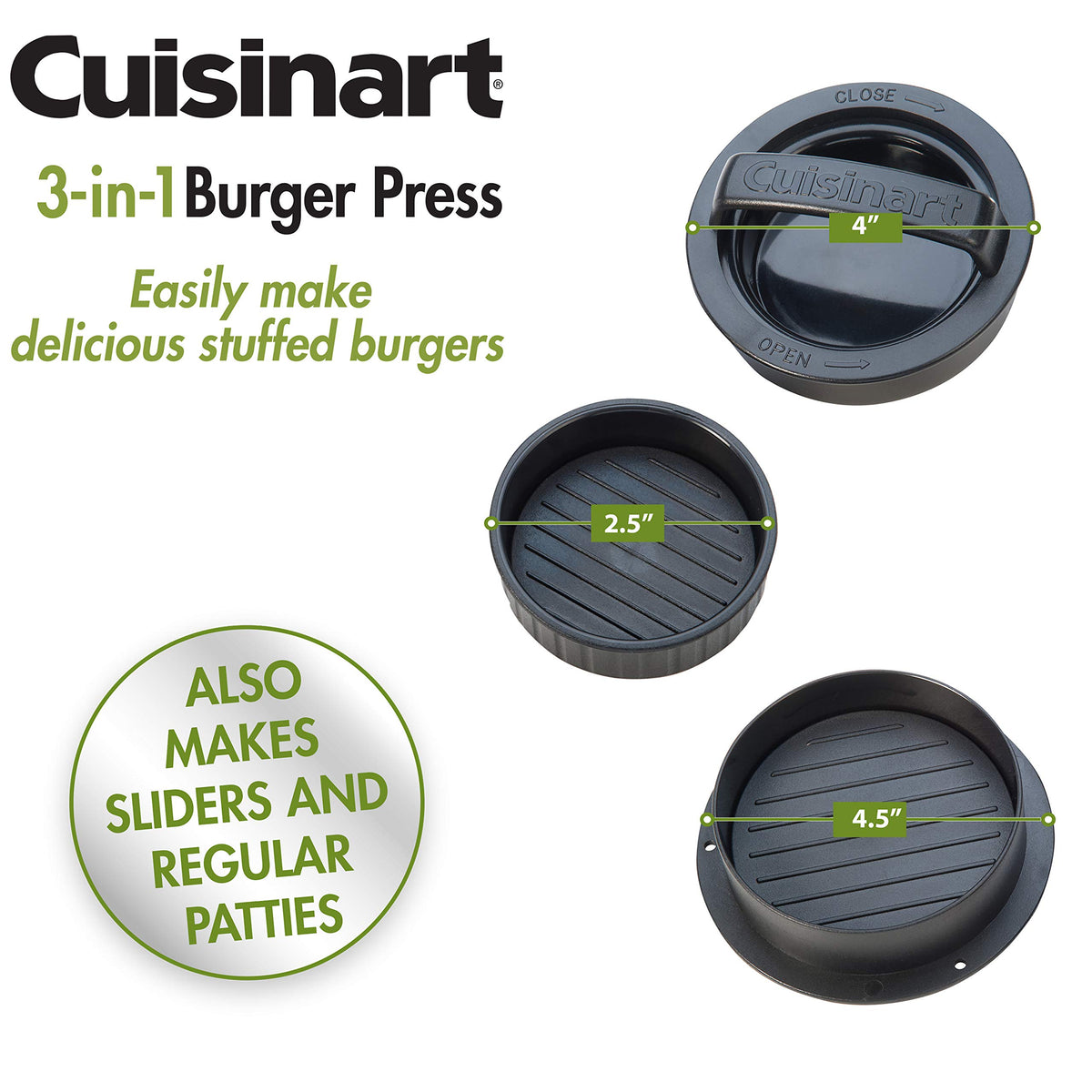 Cuisinart outdoor grilling setup with burgers at a tailgate.