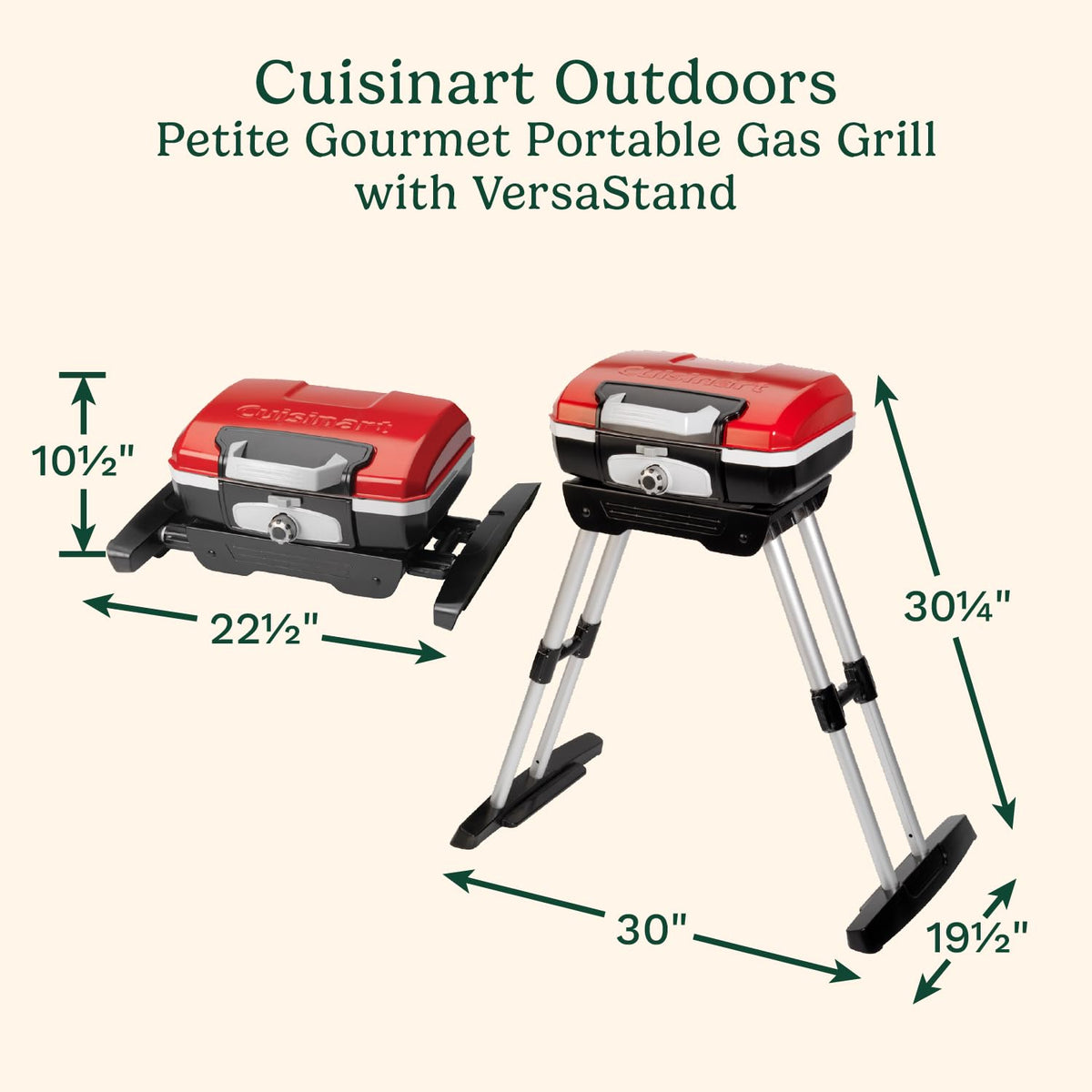 Cuisinart Petite Gourmet with 150 sq in cooking area ideal for family meals on the go.