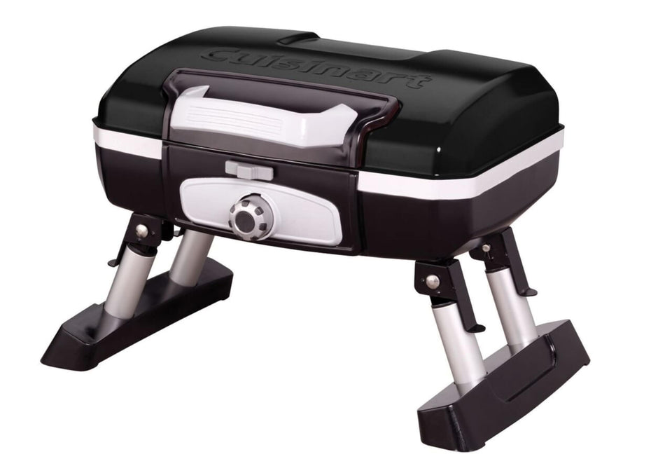 Cuisinart Petite Gourmet portable grill on tabletop for easy camping meals