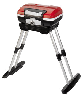 Cuisinart Petite Gourmet shows VersaStand transitioning from tabletop to freestanding for flexible grilling.