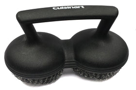 Cuisinart Power Scour grill brush shows two coiled pads removing tough residue.