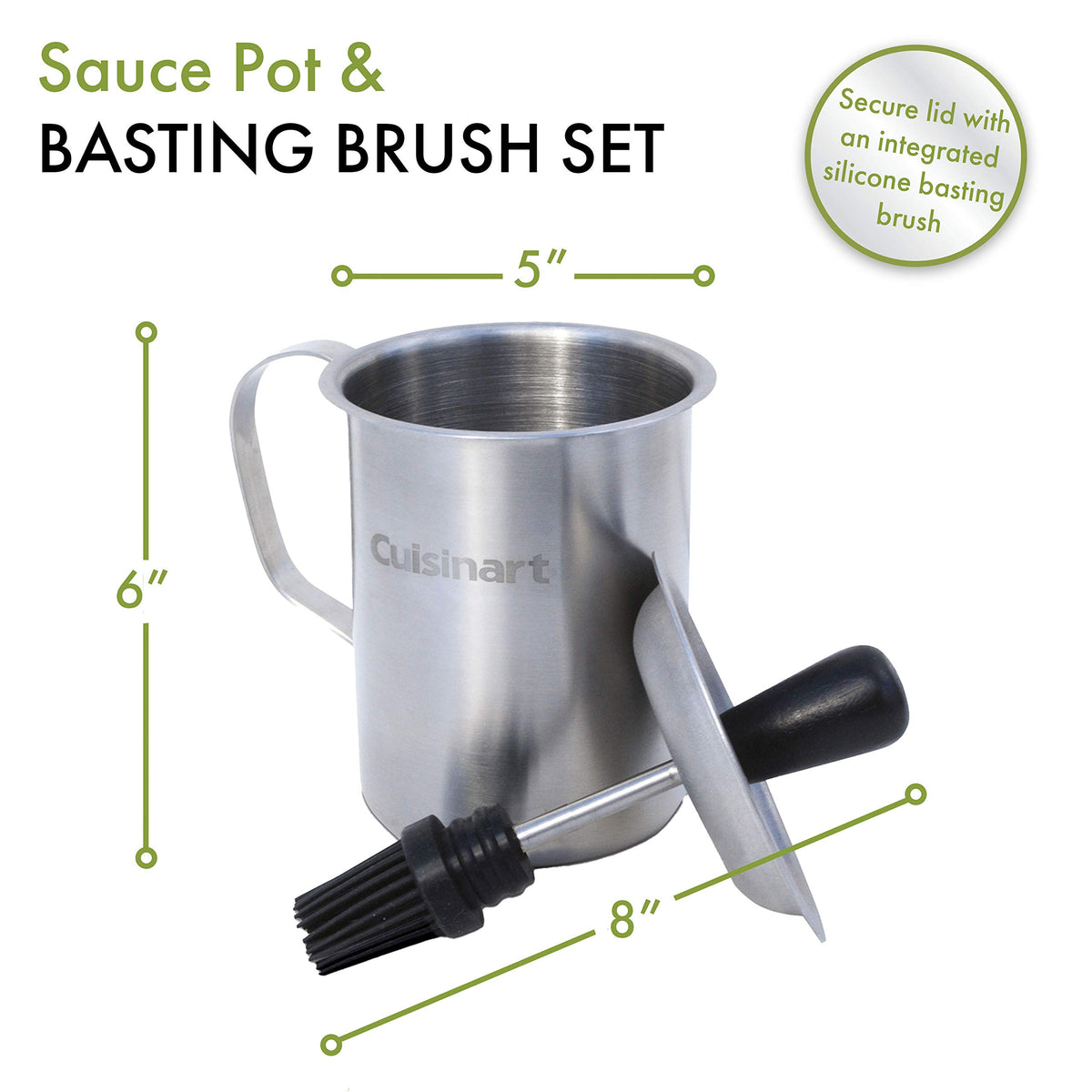 Cuisinart rubberized-handle basting brush provides a secure grip during long cooks.