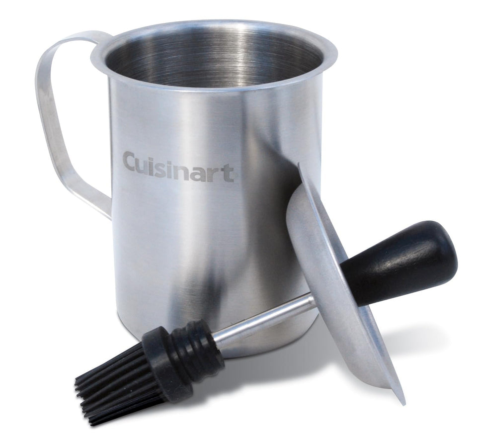 Cuisinart sauce pot with 16 oz capacity and integrated basting brush for even coating.