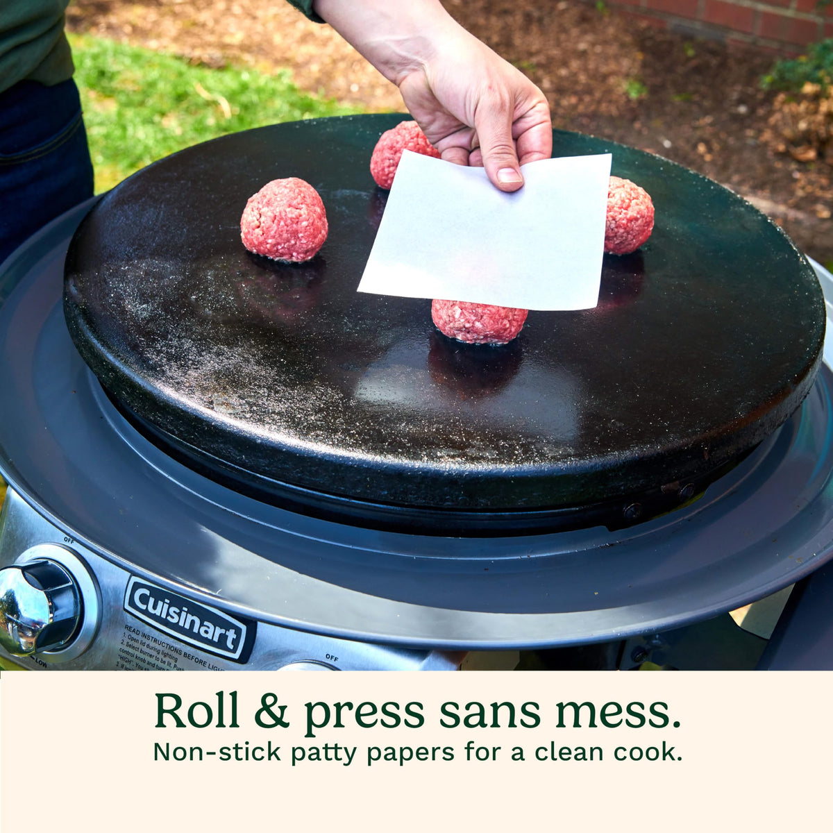 Cuisinart Smash Burger Kit patty papers keeping smash mess-free