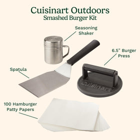 Cuisinart Smash Burger Kit spatula ready to flip burger smoothly