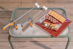 Extendable reach on S'More To Love Roasting Reel for safe campfire use