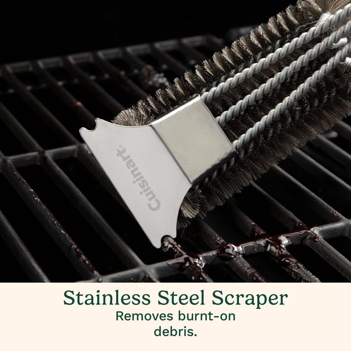 Cuisinart stainless scraper for heavy-duty grill cleaning