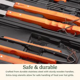 Cuisinart thirteen-and-a-half-inch stainless skewers for even grilling