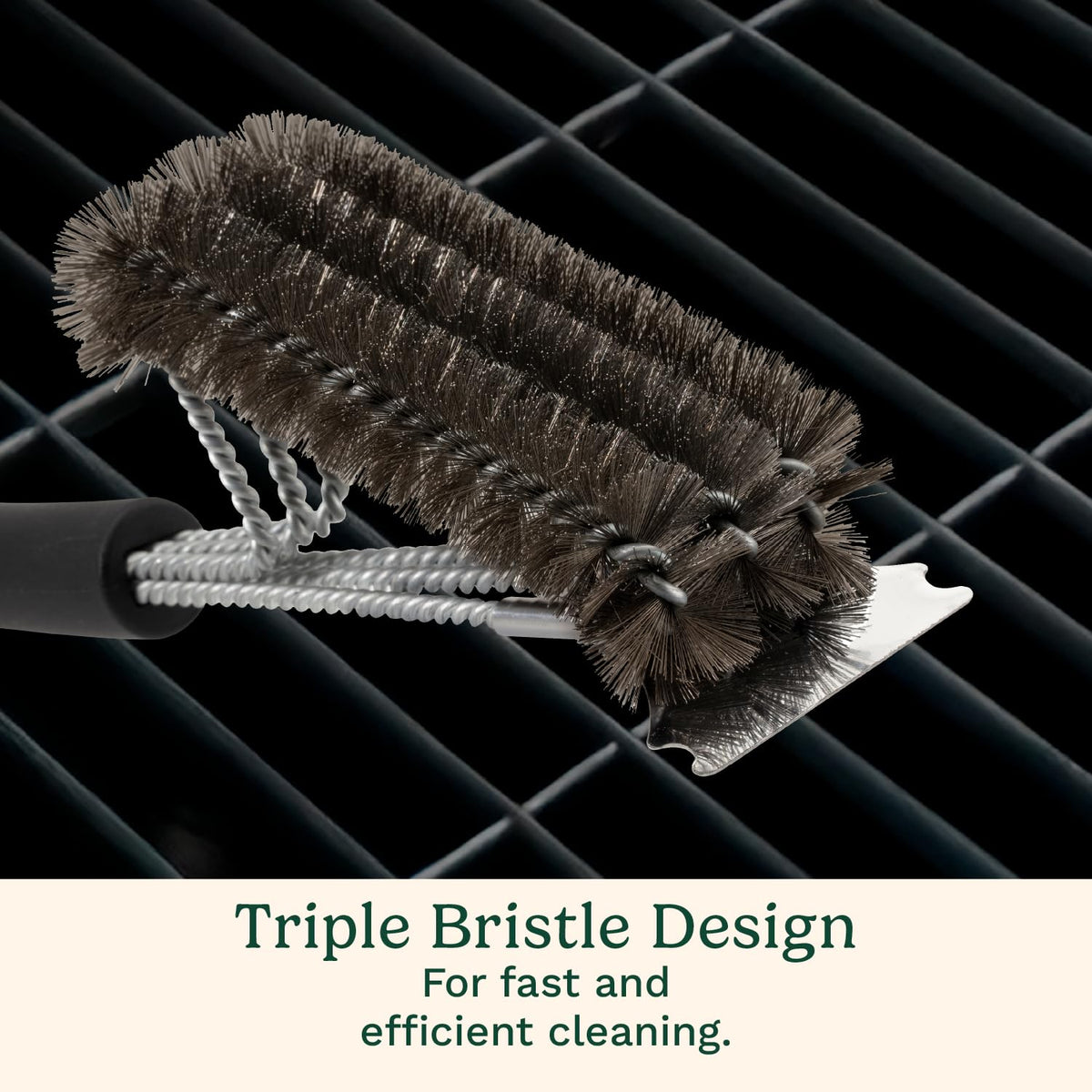 Cuisinart three-rows bristle design increases contact