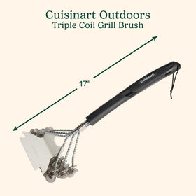 Cuisinart Triple Coil Brush long handle detail for safer reach across large grills
