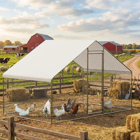 CuisinSmart spire-roofed coop provides sturdy shelter against rain and wind.