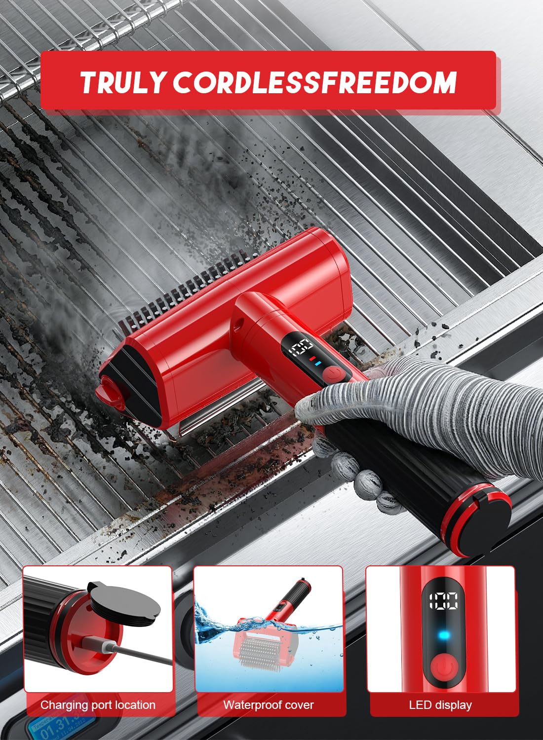 CuLiDing non-shedding 304 stainless steel roller for safe deep cleaning.