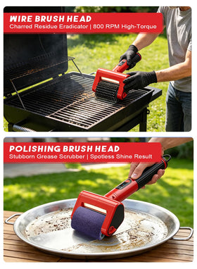 CuLiDing rugged cordless scraper keeps your Weber and charcoal grates spotless.