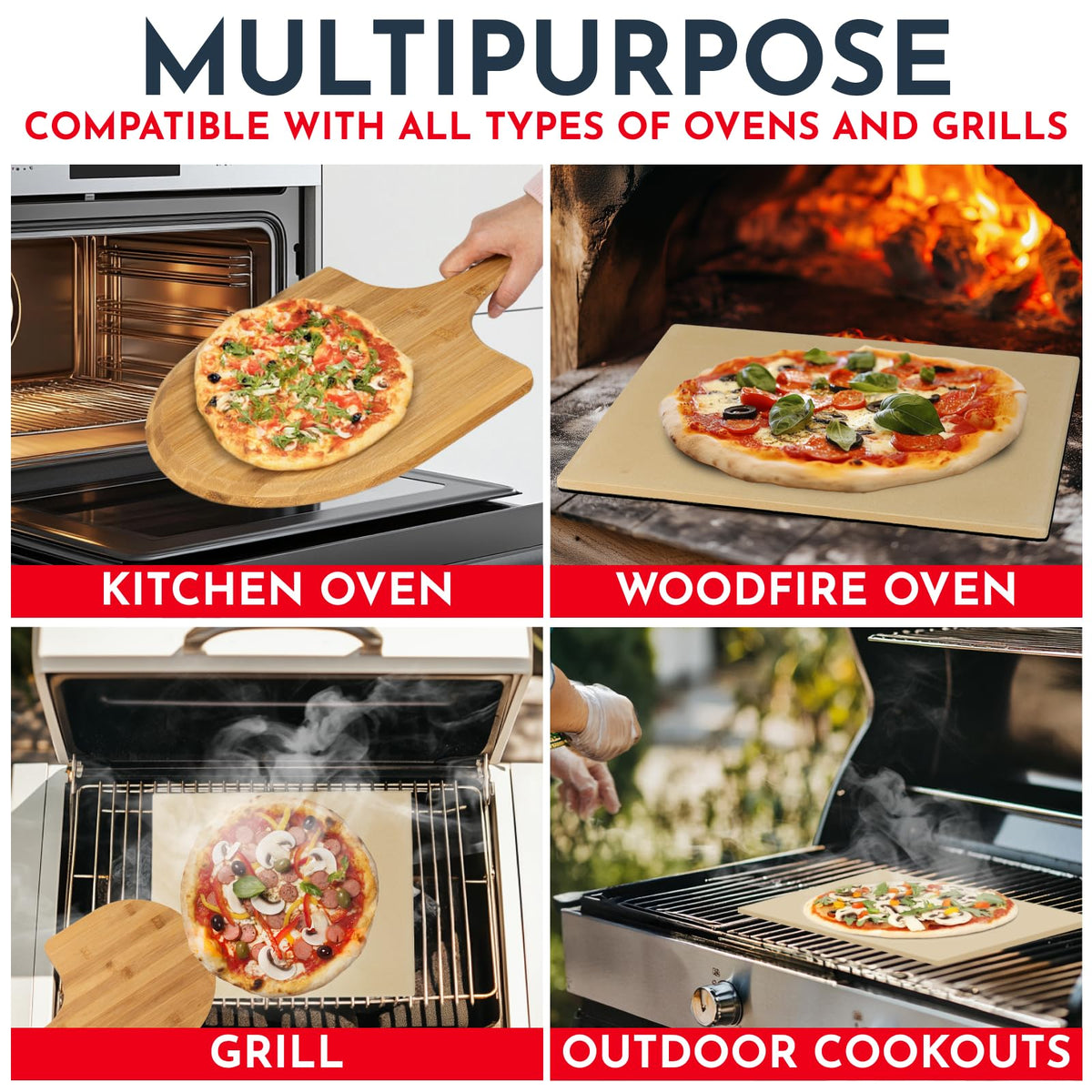 Culinary Couture pizza stone stain-odor-resistant feature for easy care.