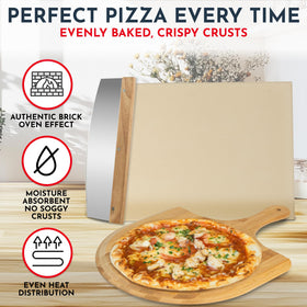 Culinary Couture pizza stone high-heat durability resists warping at high temps.