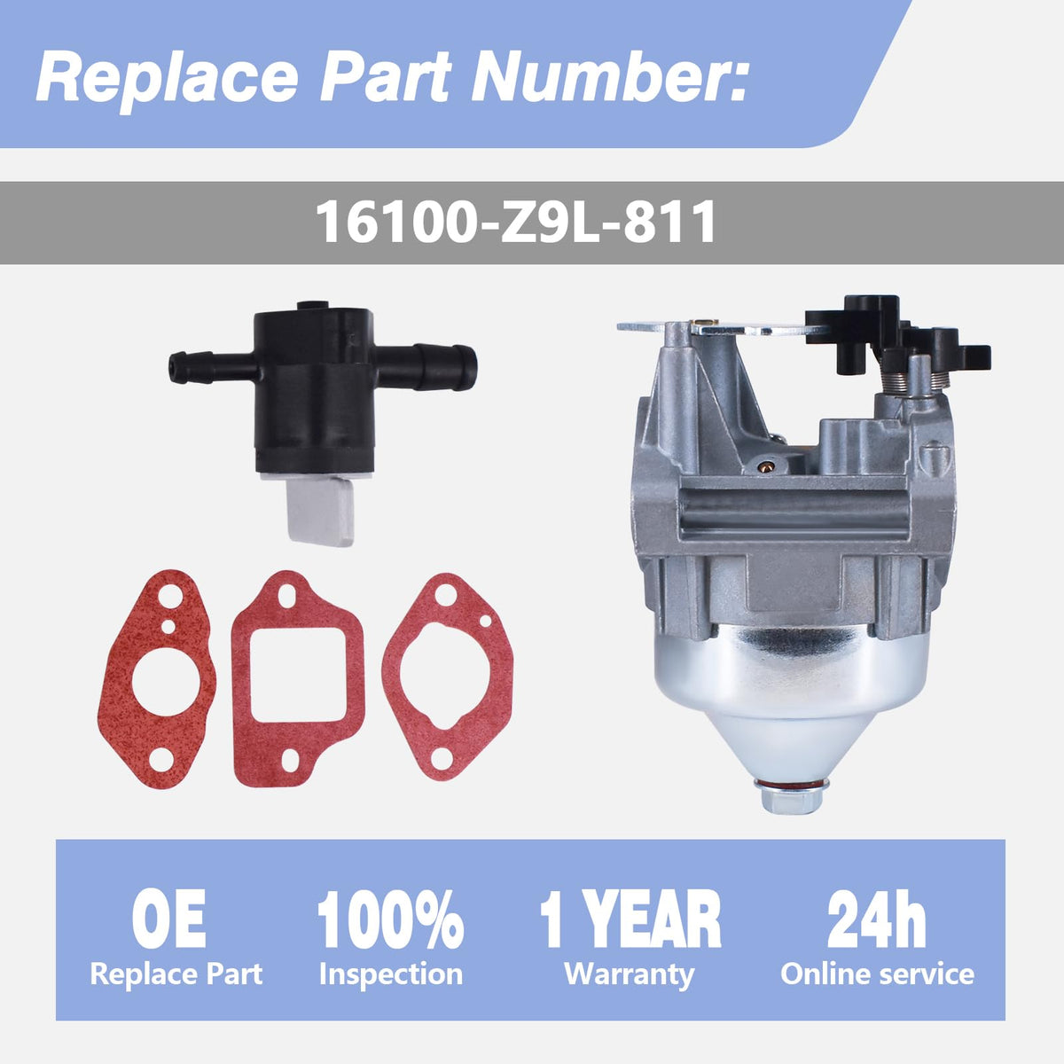 CULMKARI carburetor kit parts closeup shows durable anti-corrosion components