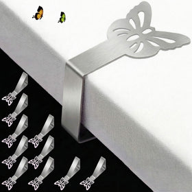 Cunglin tablecloth clip in heavy duty stainless steel secures outdoor tablecloths.