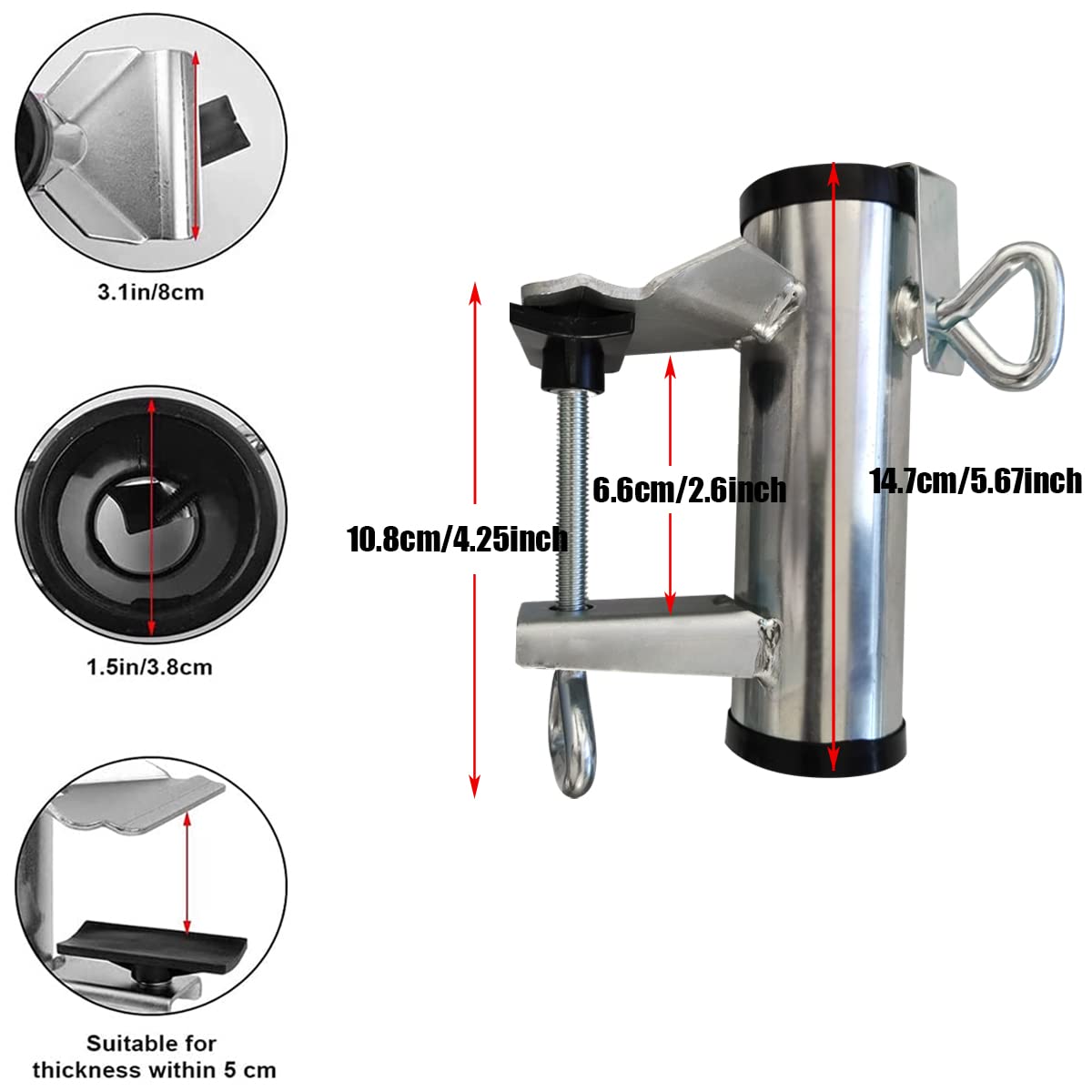 Cunguv heavy-duty bench clip gripping a bench edge for versatile mounting