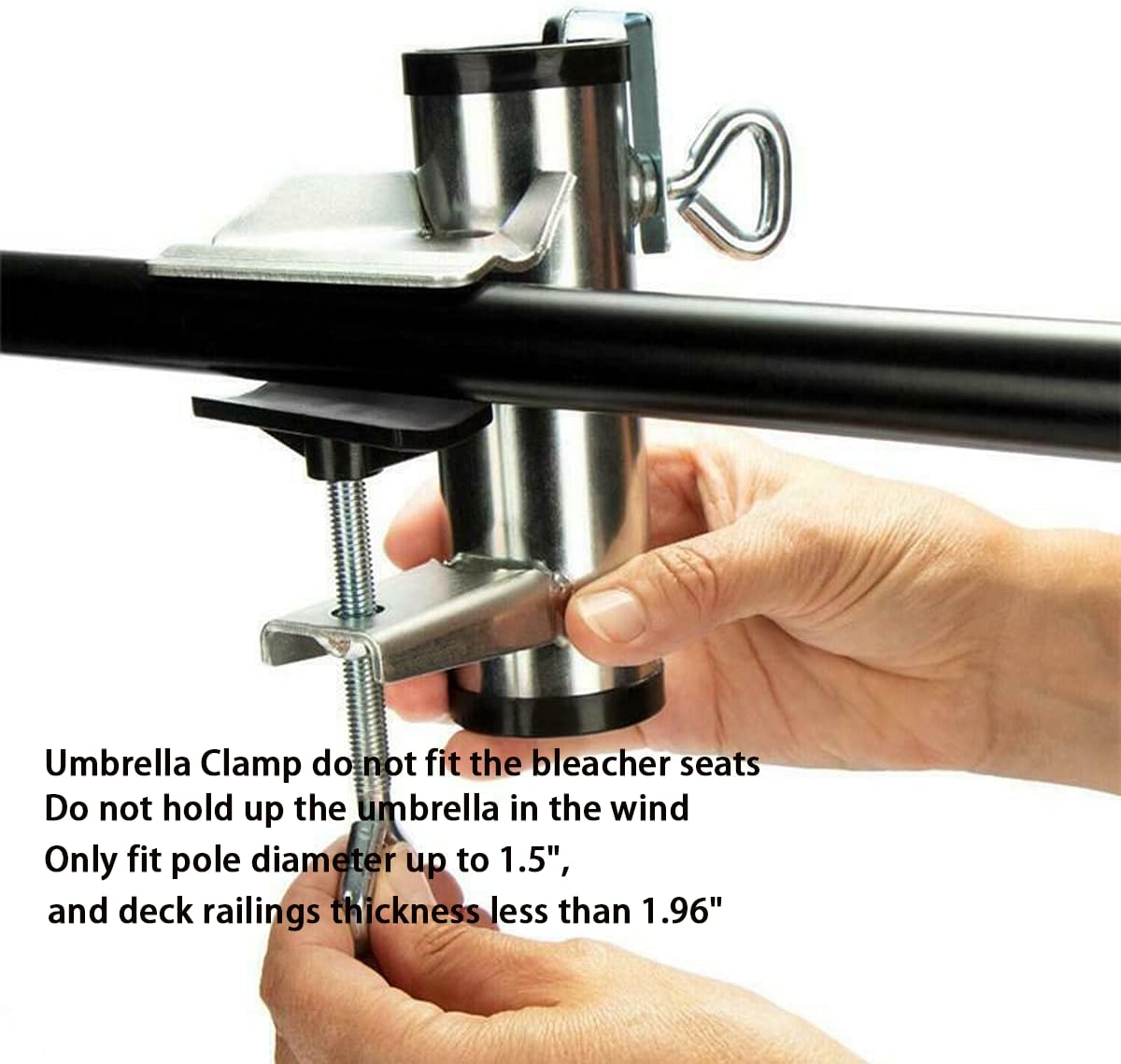 Cunguv patio umbrella clamp attached to table surface for shade