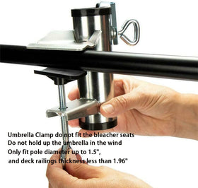 Cunguv patio umbrella clamp attached to table surface for shade