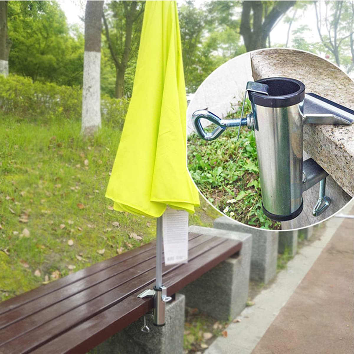 Cunguv pole clamp with thumbscrew for adjustable height