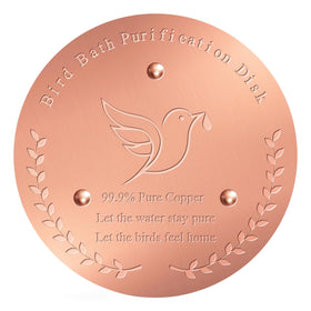 Cunuwo birdbath copper disk 100mm in bowl helps keep water fresher.