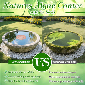 Cunuwo copper disk fits most standard birdbaths without tools.