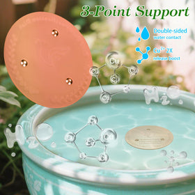 Cunuwo copper disk provides natural, chemical-free water management for birds.
