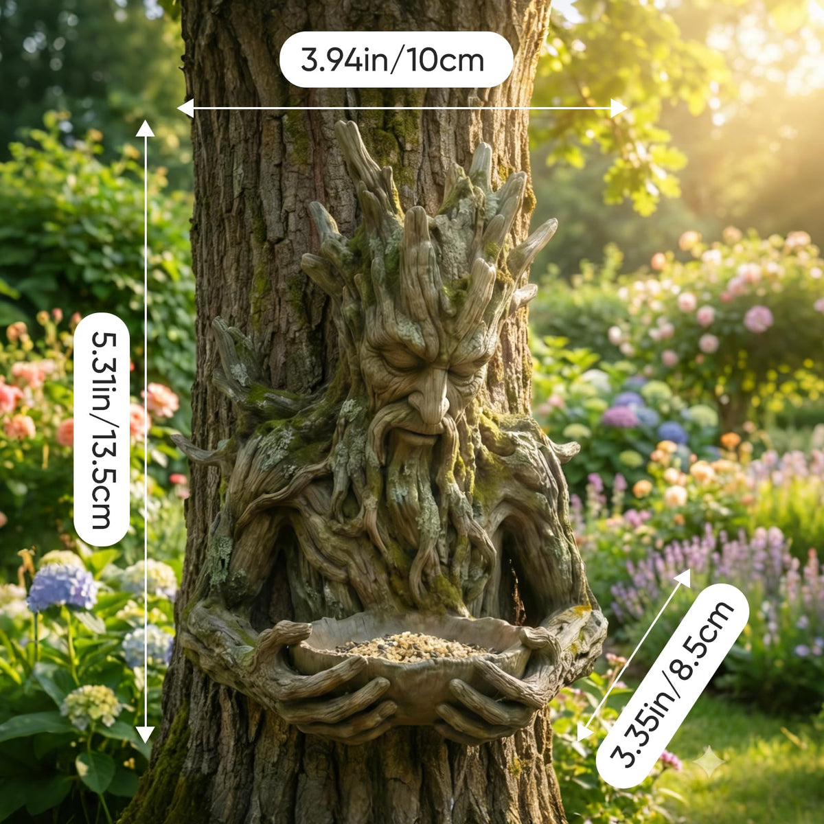Cuoct outdoor garden art encourages family viewing of backyard wildlife.
