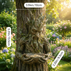 Cuoct outdoor garden art encourages family viewing of backyard wildlife.
