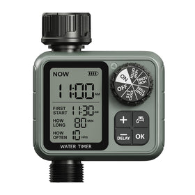 Curety Sprinkler Timer front view with large LCD for precise scheduling.