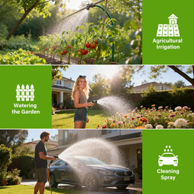 Curety Sprinkler Timer in action watering lawns and gardens.