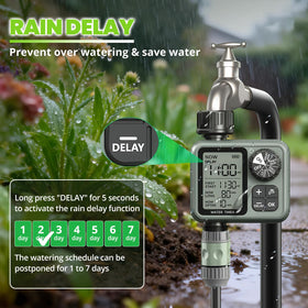 Curety Sprinkler Timer in manual mode enabling quick spot watering.