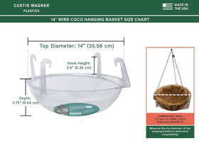 Curtis Wagner Plastics clear round drip pan catches overflow to protect floors.