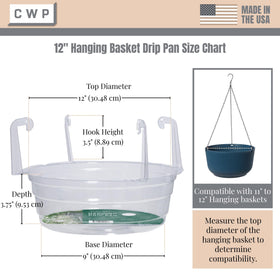 Drip pan with built-in hooks for secure hanging baskets by Curtis Wagner Plastics.