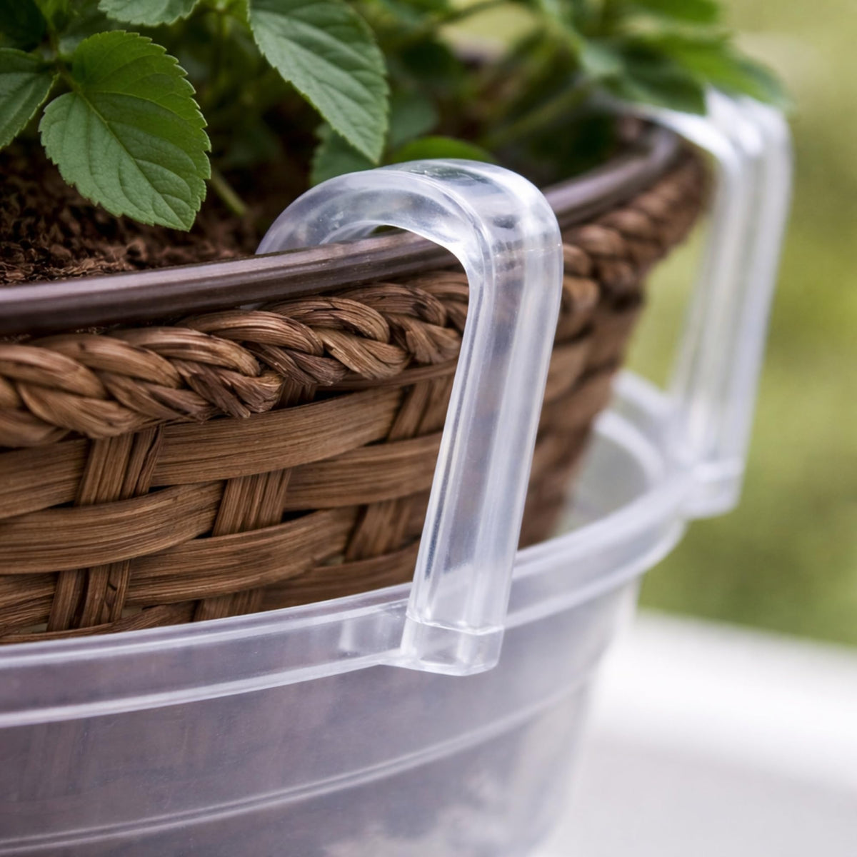 Curtis Wagner Plastics hanging basket drip pan depth 3.7 inches helps manage overflow
