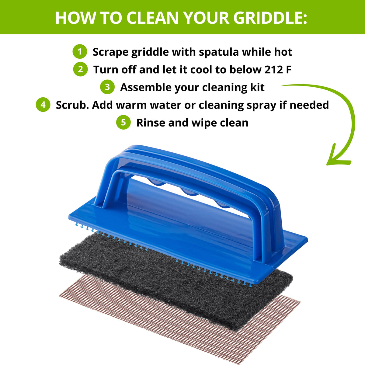 CUSINIUM ebook included with practical griddle care tips.